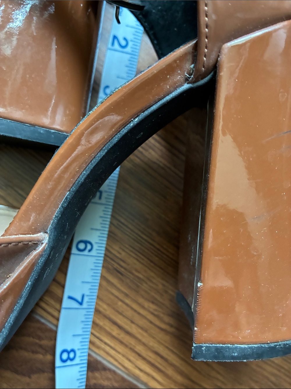 Madden Girl Tan Patent Mary Jane Platform Heels - Picture 4 of 7
